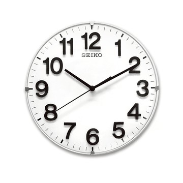 Seiko 精工 座掛兩用立體數字滑動式秒針極簡風靜音圓鐘 QXA656W  白色