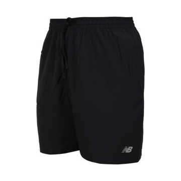 NEWBALANCE 男7 吋短褲-速乾 慢跑 運動 休閒 MS41234BK 黑灰