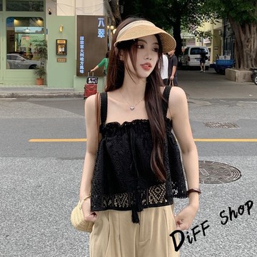 韓版顯瘦鏤空鉤花蕾絲小吊帶背心【V424】