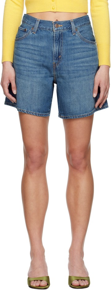 Levi's 蓝色 High Rise Baggy Linen+ Lightweight 牛仔短裤