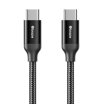 Biaze 畢亞茲 PD100W Type-C 鋁合金編織充電傳輸線 支持PD30W快充  1.2m  黑色  1條