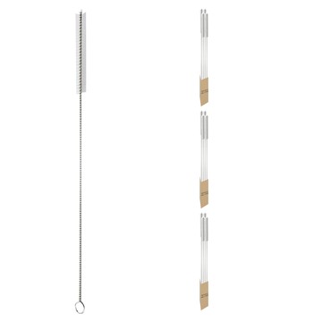 Bebelock 不鏽鋼吸管清潔刷 柔軟尼龍材質 圓弧收尾處理  12支  灰色