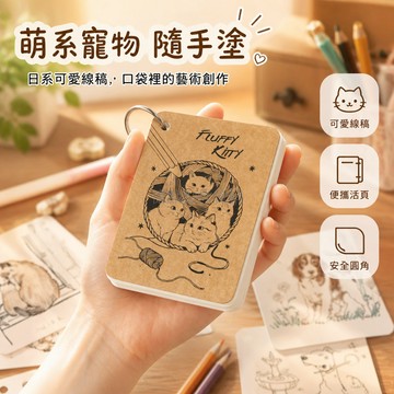 台灣出貨✨ 環扣速寫本 手繪塗色素描本 兒童創意臨摹本 DIY線條畫冊 無聊解壓練習本 可愛動物主題速寫本