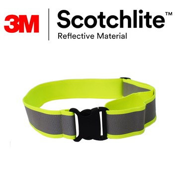 超彈性反光S腰帶 螢黃款 快扣型腰帶 可當行李箱扣帶 3M Scotchlite Safetylite