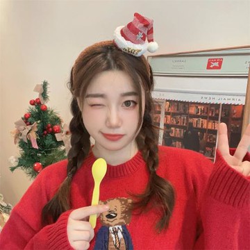 【Gulicc】古莉可 聖誕 飾品 耶誕帽 髮箍(髮飾 頭飾 髮帶 髮圈 聖誕 生日禮物)