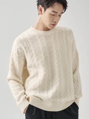 麻花捲羊毛針織毛衣