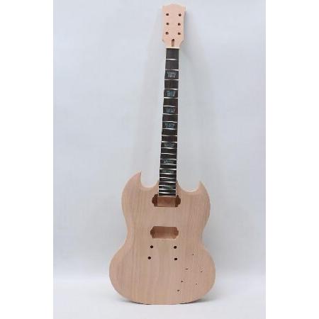 Unfinished Electric Guitar Kit Mahogany wood for SG style 22 Fret rosewood Fretboard with binding nice pattern inlay