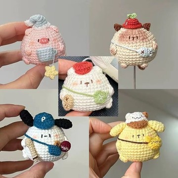 DIY鉤針娃娃 編織可愛玩偶小娃娃吊飾 diy 手作材料包 毛線吊飾編織鉤針材料包 毛線娃娃diy手作材料包