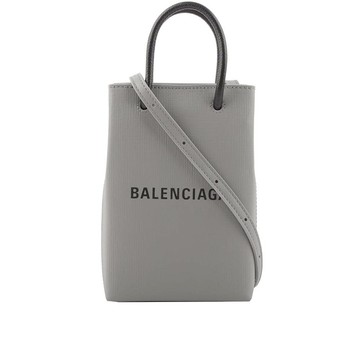 [平輸]BALENCIAGA Logo購物手機袋(灰色)