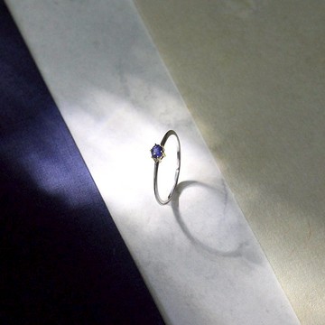 藍寶石18K雙色戒指