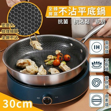 【U-like】蜂窩不沾鍋 平底鍋 不鏽鋼炒鍋 平底鍋 不鏽鋼鍋具 廚具 廚房 家用