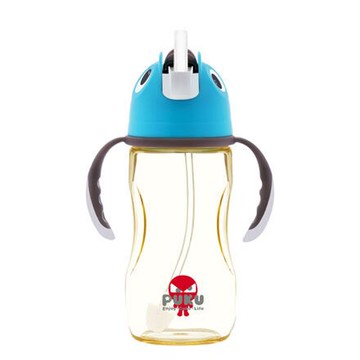 PUKU 藍色企鵝 PPSU 企鵝滑蓋學習水杯280ml-水色【悅兒園婦幼生活館】