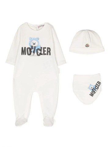 MONCLER KIDS cotton three-piece baby gift set Girl