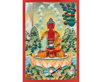 福樂和諧的阿彌陀佛唐卡   寧靜開悟的精髓