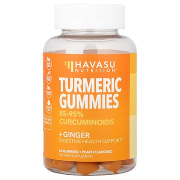 Havasu Nutrition, 薑黃 + 姜軟糖，水密桃味，60 粒