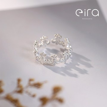 Eira Accessory 環狀鳶尾花戒‧925純銀戒指‧可調式戒指‧中性 氣質 朋克 戒指 送禮 CKJZ0025A