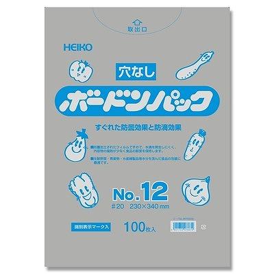 HEIKOボードンパック　穴なし＃20-No.12（100枚）230×340×厚0.02mm　野菜鮮度保持袋　野菜袋　販売用