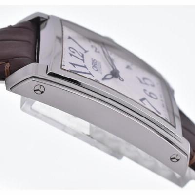 ORIS オリス レクタンギュラー デイト 7657 自動巻き 裏スケ ORIS】オリス レクタンギュラーデイト 7657 自動巻き メンズ M