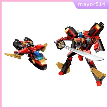 🌟臺灣現貨🌟正版QMAN 啟蒙積木 火焰武士積木 變形車 交換禮物 武士機甲 模型積木 QM61476/QM61481