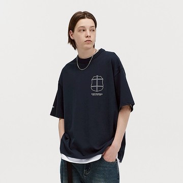 MOKACME 2023SS 盾徽元素街頭潮流重磅重包裹領純棉T恤多色