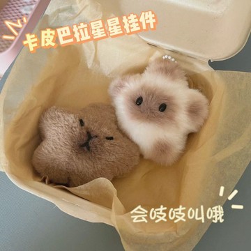 台灣現貨✨ 可愛水豚星星掛件 創意個性毛絨公仔掛件 吱吱叫掛件 車載書包吊墜禮物 背包吊飾 情侶閨蜜小禮品 校園活動獎品