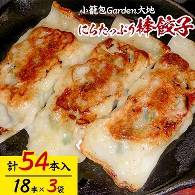 ふるさと納税 宇都宮市 小籠包Garden大地 にらたっぷり棒餃子　計54本入り(1袋18本入り×3袋)