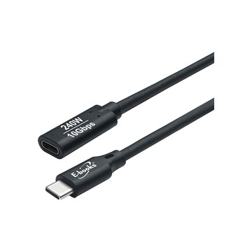E-books XA58 240W Type C 高速 10Gbps公對母充電傳輸延長線 4K@60Hz  2m  1個  黑色