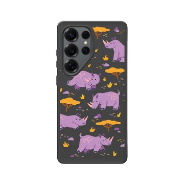 Galaxy S25 Ultra SolidSuit 黑 - RHINOSHIELD X Taipei Zoo - 白犀牛：插畫