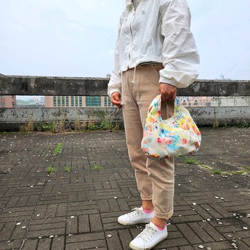 【 純手作】花之花戀 手提包 胖胖包 日本設計布