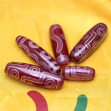 圣飾奇緣  紅肉措銀九眼天珠天然西藏真品掛繩鎖骨項鏈男手串女士