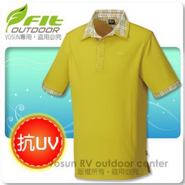 【維特 FIT】男新款 吸排抗UV短袖格紋拼接POLO衫/防曬.短袖.透氣.吸濕.輕量.涼爽.適休閒.登山.健行