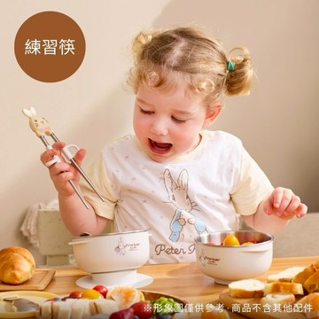 快速出貨【奇哥】比得兔抗菌不鏽鋼練習筷｜寶寶新生兒禮、寶寶餐具、學習餐具