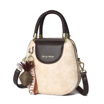 跨境熱銷復古編織水桶手提包包女2025新款多隔層撞色單肩斜挎女包