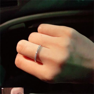 精致輕奢半碎鋯石排鉆戒指女ins潮時尚個性潮百搭關節尾戒婚戒細