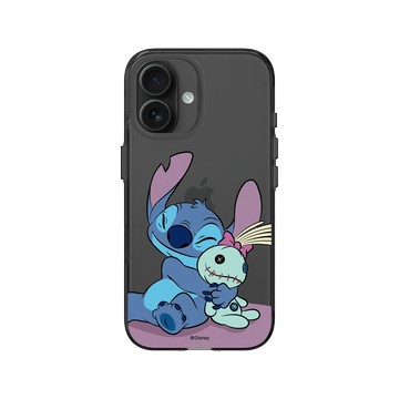 iPhone 16 Clear (相機按鈕) 酷墨灰 - 迪士尼-史迪奇 Disney Stitch - 史迪奇 - 史迪奇與Scrump