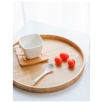 ins木質圓盤托盤餐盤 酒店水杯盤家用盤 日韓水果點心蛋糕西餐盤