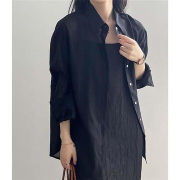 【米蘭精品】現貨+預購 防曬罩衫雪紡衫寬鬆襯衫上衣長袖T恤大碼休閒女裝-後背開叉女外套5色74ma4
