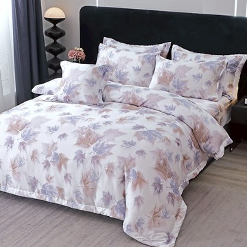 【多利寶寢具】FITNESS_100%純天絲頂級60S雙人七件式床罩組-秋山楓谷