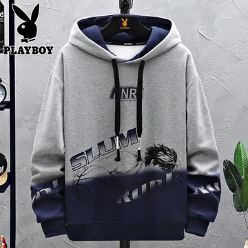 花花公子衛衣男士春秋季新款青少年潮牌寬松上衣服男裝外套帽衫