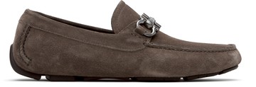 Ferragamo 灰褐色 Gancini Ornament Driver 乐福鞋