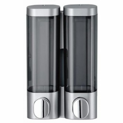 【累計５万本突破】PREMM シャンプーボトル マグネット 壁掛け (ダブル 300ml x 2, シルバー)
