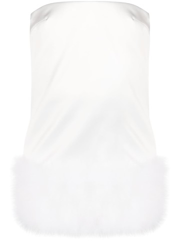 16Arlington - Blaise feather-trimmed minidress - women - Polyester/Turkey Feather/Polyester - 8 - White