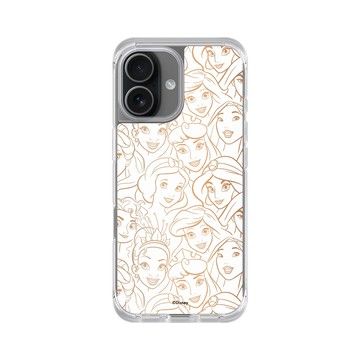 iPhone 17 ClearX (MagSafe 兼容) 晶透白 - 迪士尼-公主系列 Disney Princess - Pattern系列-迪士尼公主 線稿