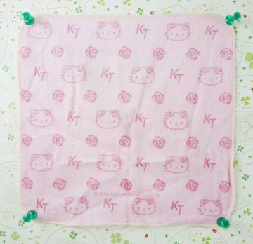 【震撼精品百貨】Hello Kitty 凱蒂貓 方巾/毛巾-粉字 震撼日式精品百貨