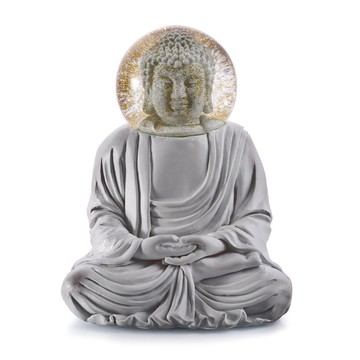 DONKEY 招財貓 佛祖水晶球擺飾-灰【停售出清】 約9*15cm (DK046)