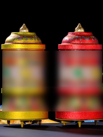 {可打統編 保固一年}藏式電動轉輪家用擺件合金藏族轉經簡民族裝飾品西藏電動轉筒底座