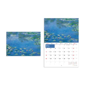 珠友 2027年A3可掛式月曆(名畫)/藝術掛曆/壁掛行事曆/印象派月曆/農曆節日節氣