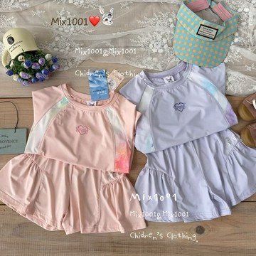 🌈✨mix1001閃亮✨Happy 愛心💗拼接上衣✨兒童涼感滑面上衣 5-17