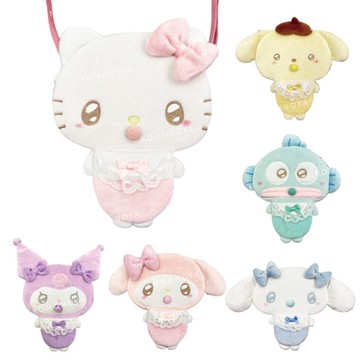 小禮堂 Sanrio 三麗鷗 造型玩偶斜背包 (嬰兒款) Kitty 酷洛米 人魚漢頓