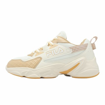 Fila 休閒鞋 Hidden Tape 11 女鞋 米 棕 皮革 老爹鞋 5C921Z711